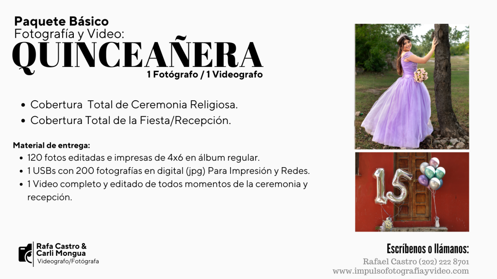 Fotografia y Video para quinceañeras
