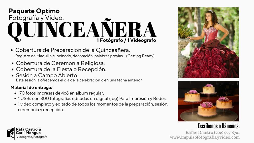 Fotografia y Video para quinceañeras
